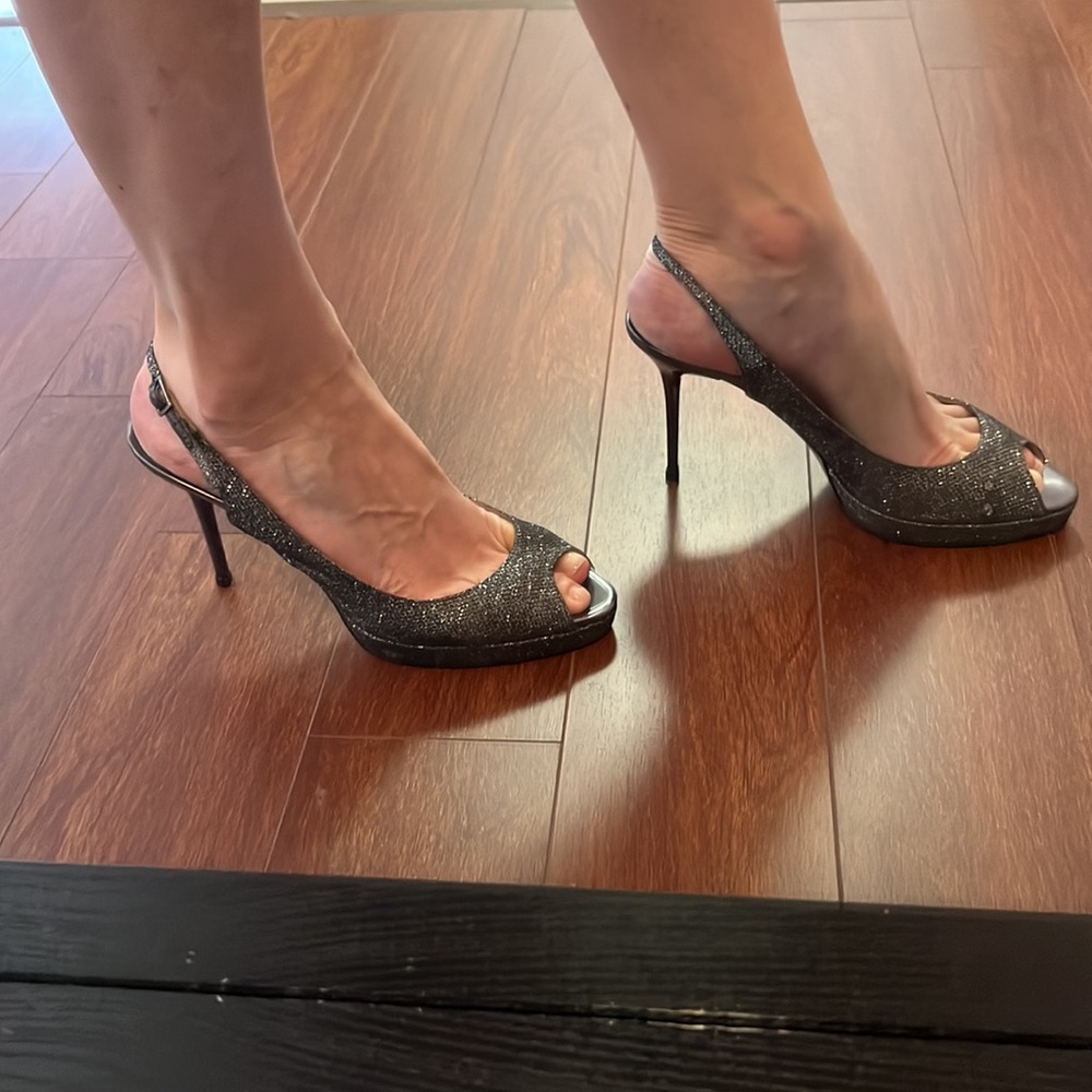 Jimmy Choo slingback glitter pump